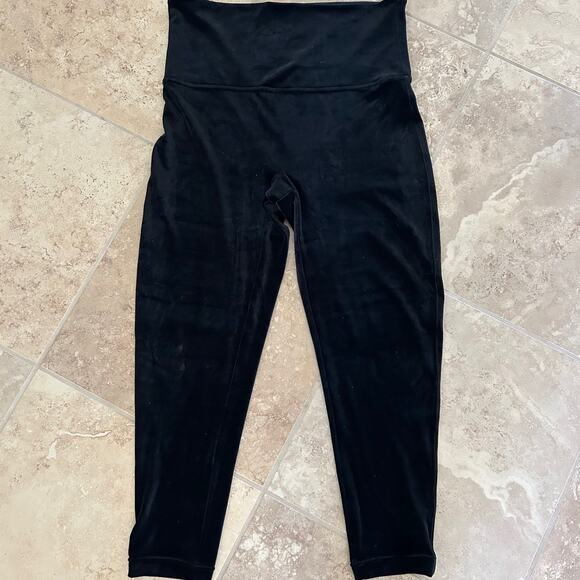 Spanx Pants Leggings Velvet Black SZ2X Pull-on Straight Leg High Rise Slimming - Picture 3 of 9